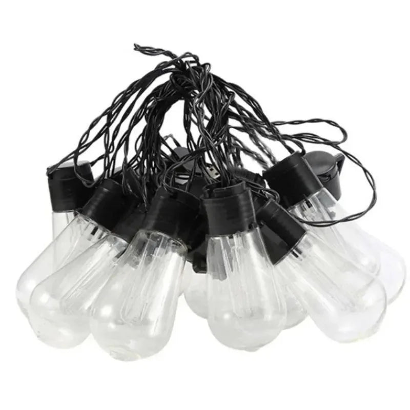 Outdoor Solar LED Papaya Fairy String Lights Waterproof 8 Modes Decorative Lighting for Party Camping Path Yard Garden Use Set(64FT 30LEDs)