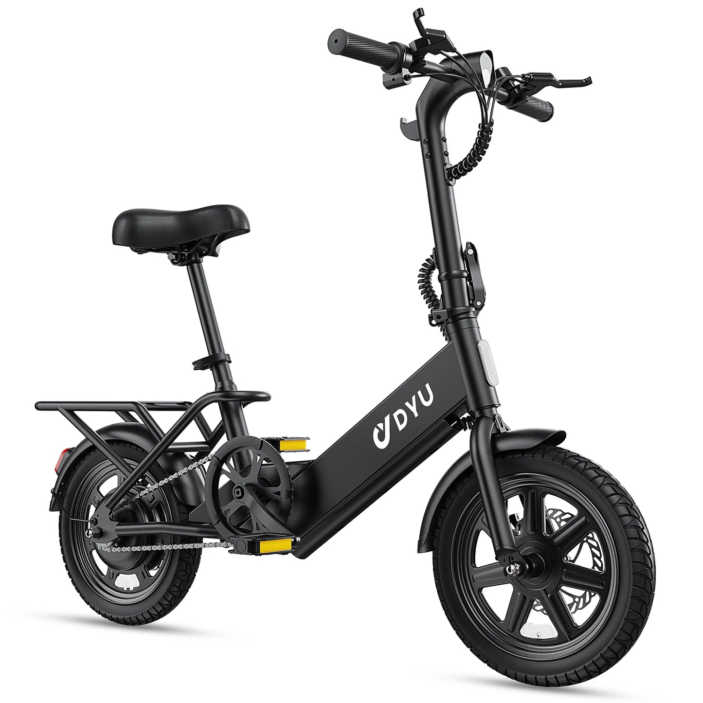 【1 Year Warranty】DYU C3 14 inch Folding Electric Bicycle Peak 500W Motor 280WH Battery Electric Bike,20mph city E-bike UL2849