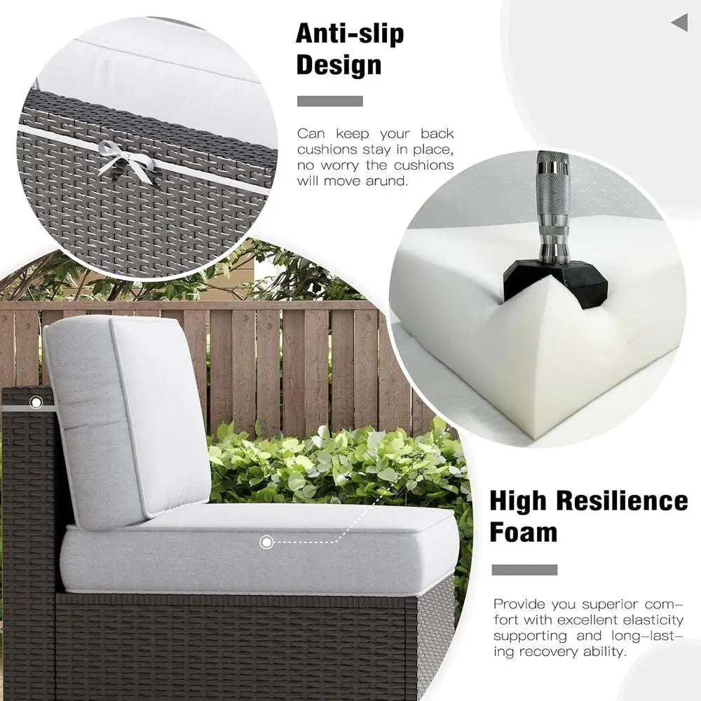 Outdoor Furniture Replacement Cushions For 6 Seat Patio Sectional Sofa