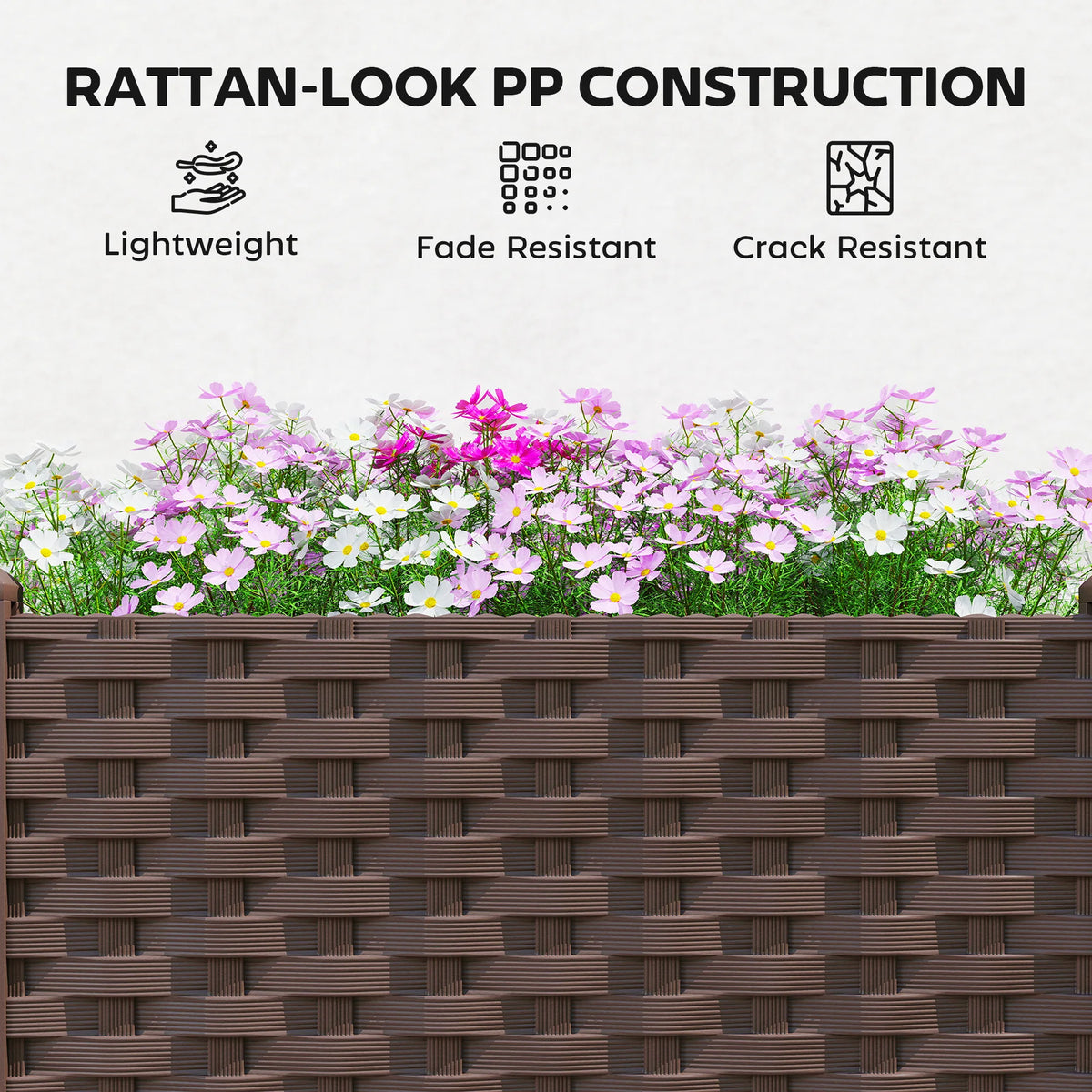Plastic Raised Garden Bed with Legs, Self-Watering Planter Boxes