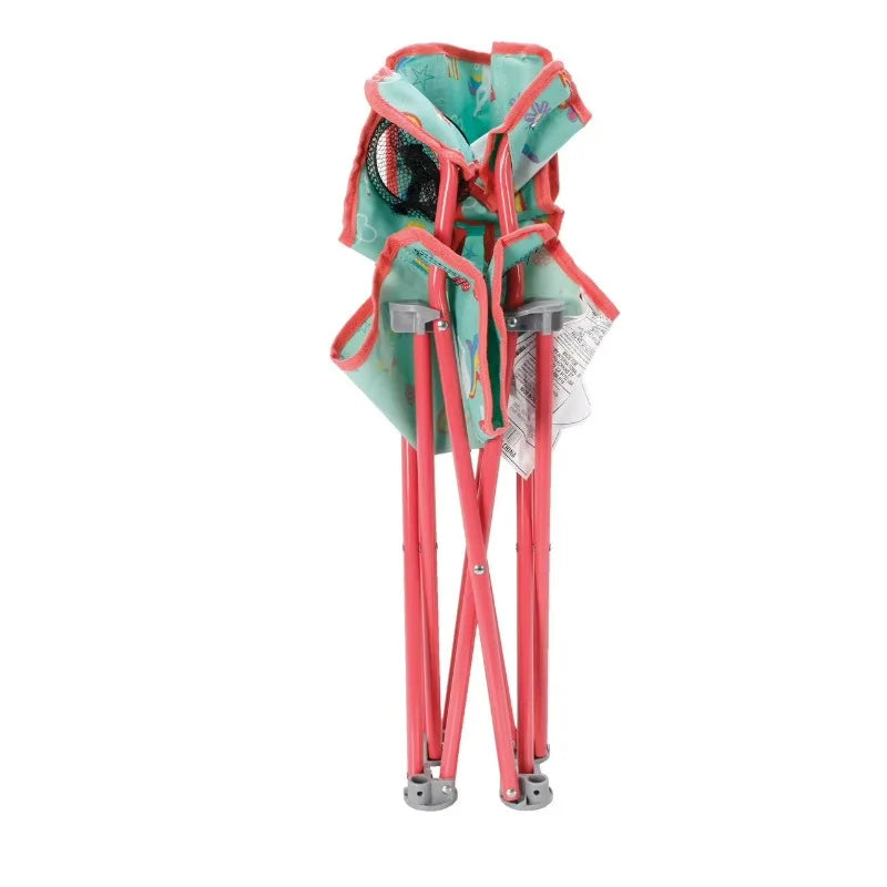 Kids Folding Camp Chair with Safety Lock, Unicorn Print, 125lb Capacity