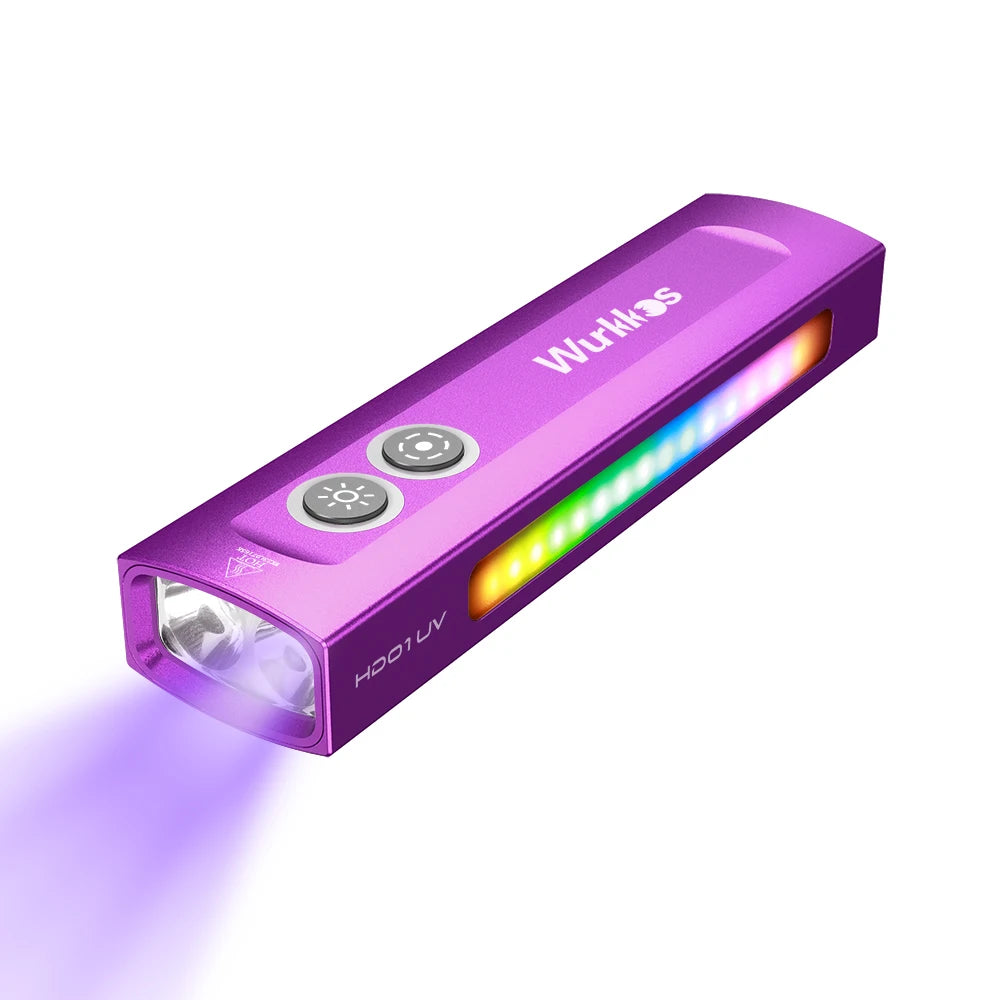 Wurkkos HD01 UV Multifunction EDC Flashlight 1200 Lumen 365nm