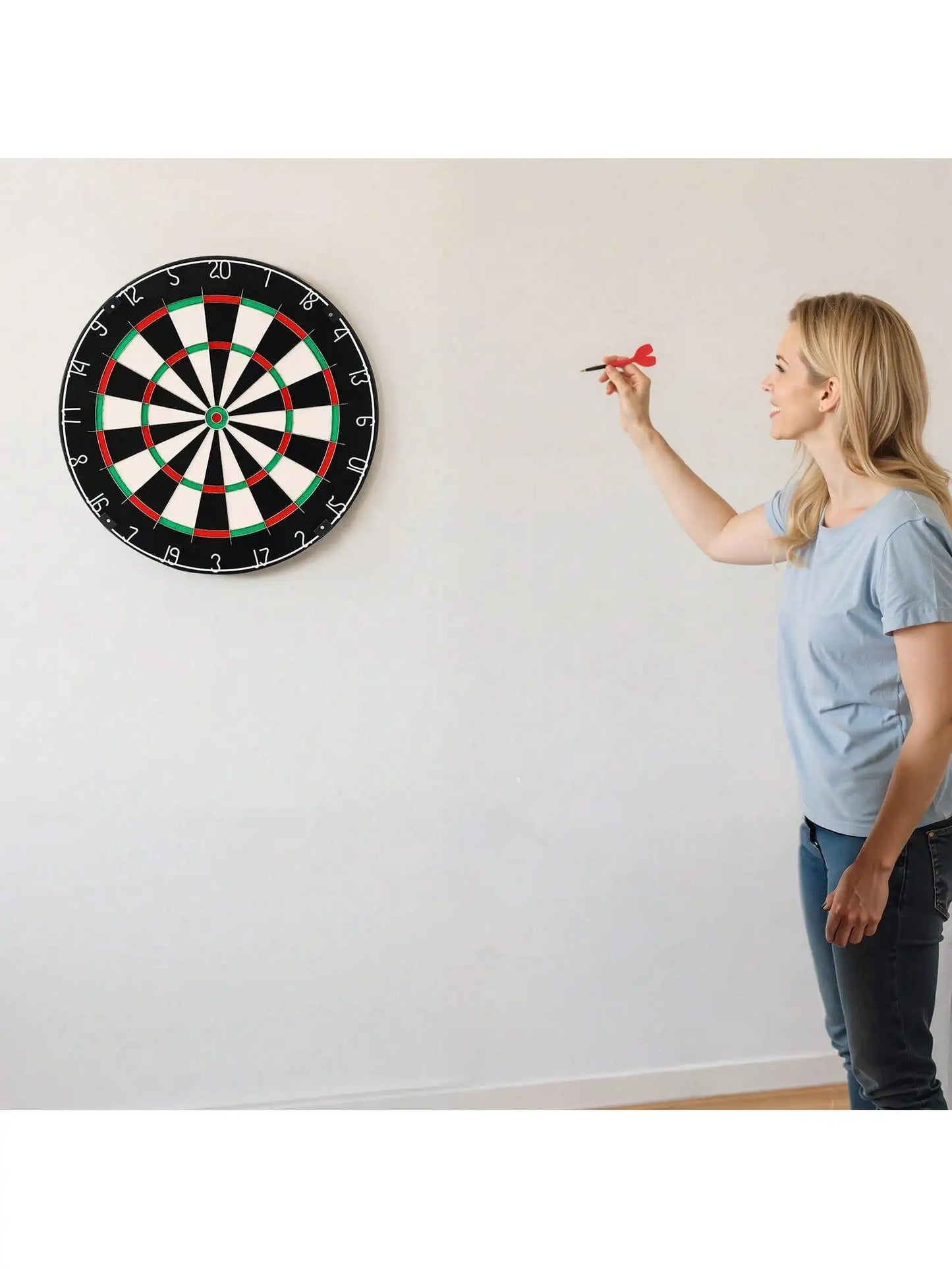 Dart Board, High-Grade Self-Healing Sisal Fiber Dartboard With Staple-Free Bullseye, Blade Wire & Rotating Number Ring, 17.7" Professional Dartboard For Home Party Game Room (Darts Not Included)