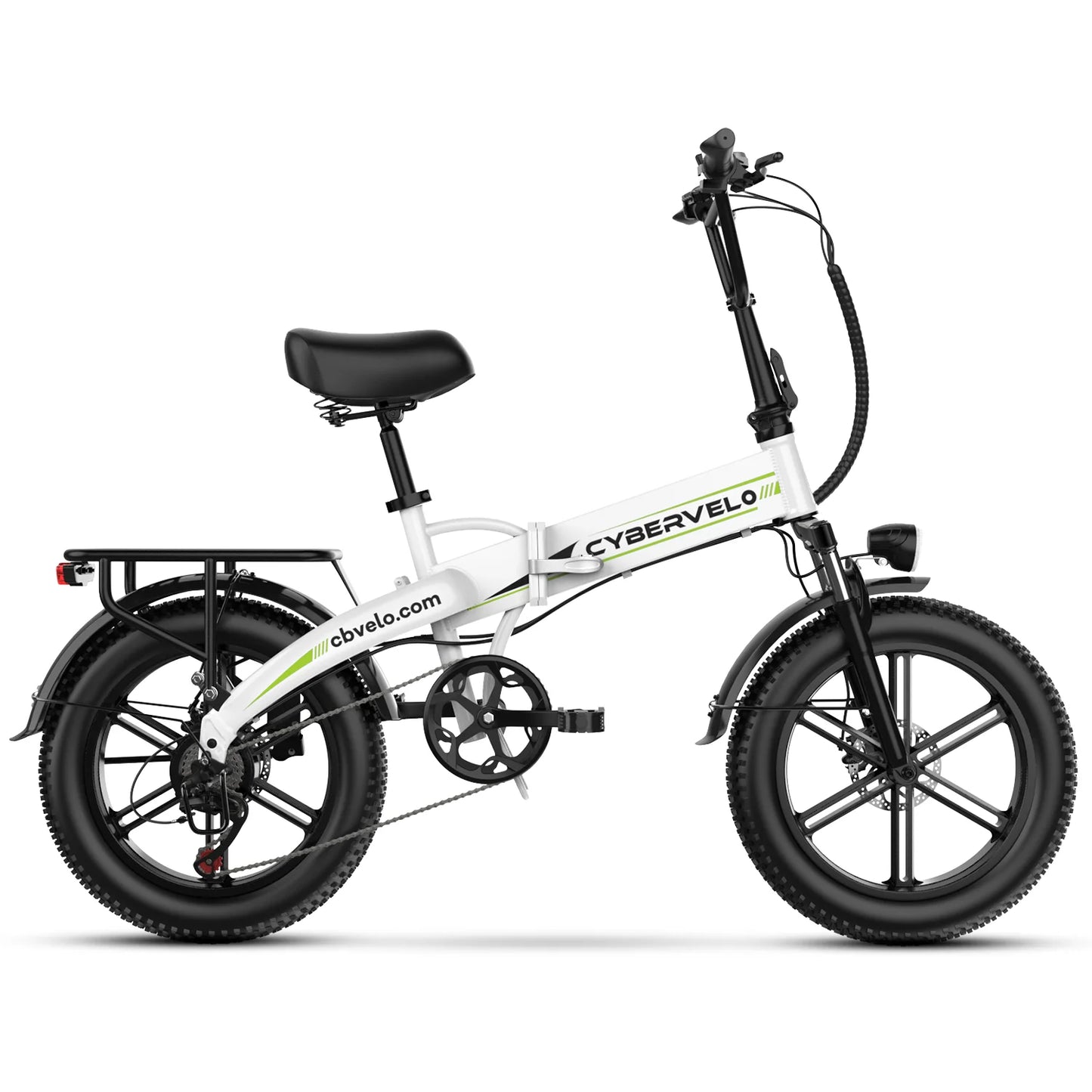 Cybervelo 20" 1000W Foldable Moutain Sand Off road E-Bike 48V 20AH Bulit-in Battery 80 Miles+ Long Range Electric-Bike for Adult EK5