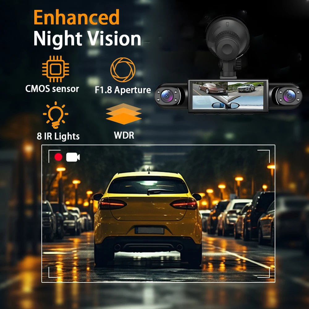 4 Channel Dashcam With Night Vision And Loop Recording