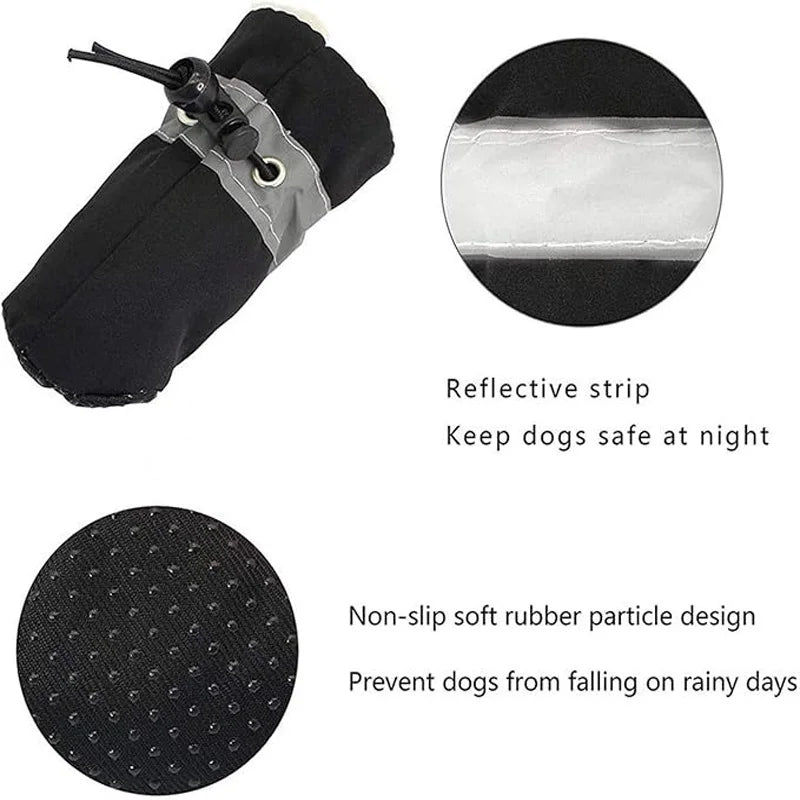 All Weather Dog Boots, Waterproof & Windproof for Outdoor Adventure, Reflective Design, Easy On/Off, Keep Paws Clean and Dry