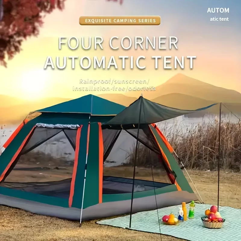 Automatic Camping Tent With Waterproof UV Protection And Sun Shade