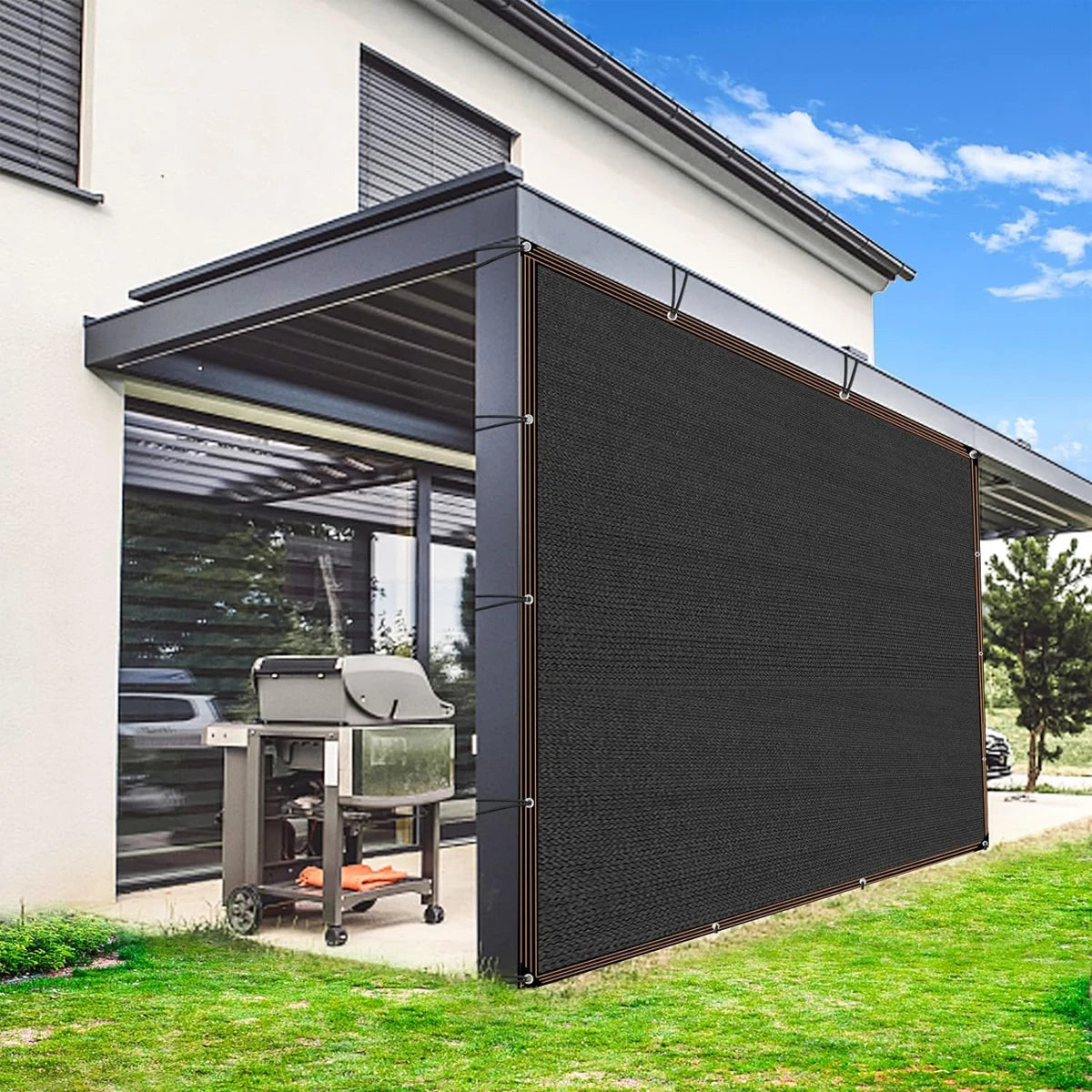 3x3 Folding Awning Outdoor Shade Mesh Garden Terrace Tent Camping Approves Water Beach Windshield Shading Cloth Gazebo Sails