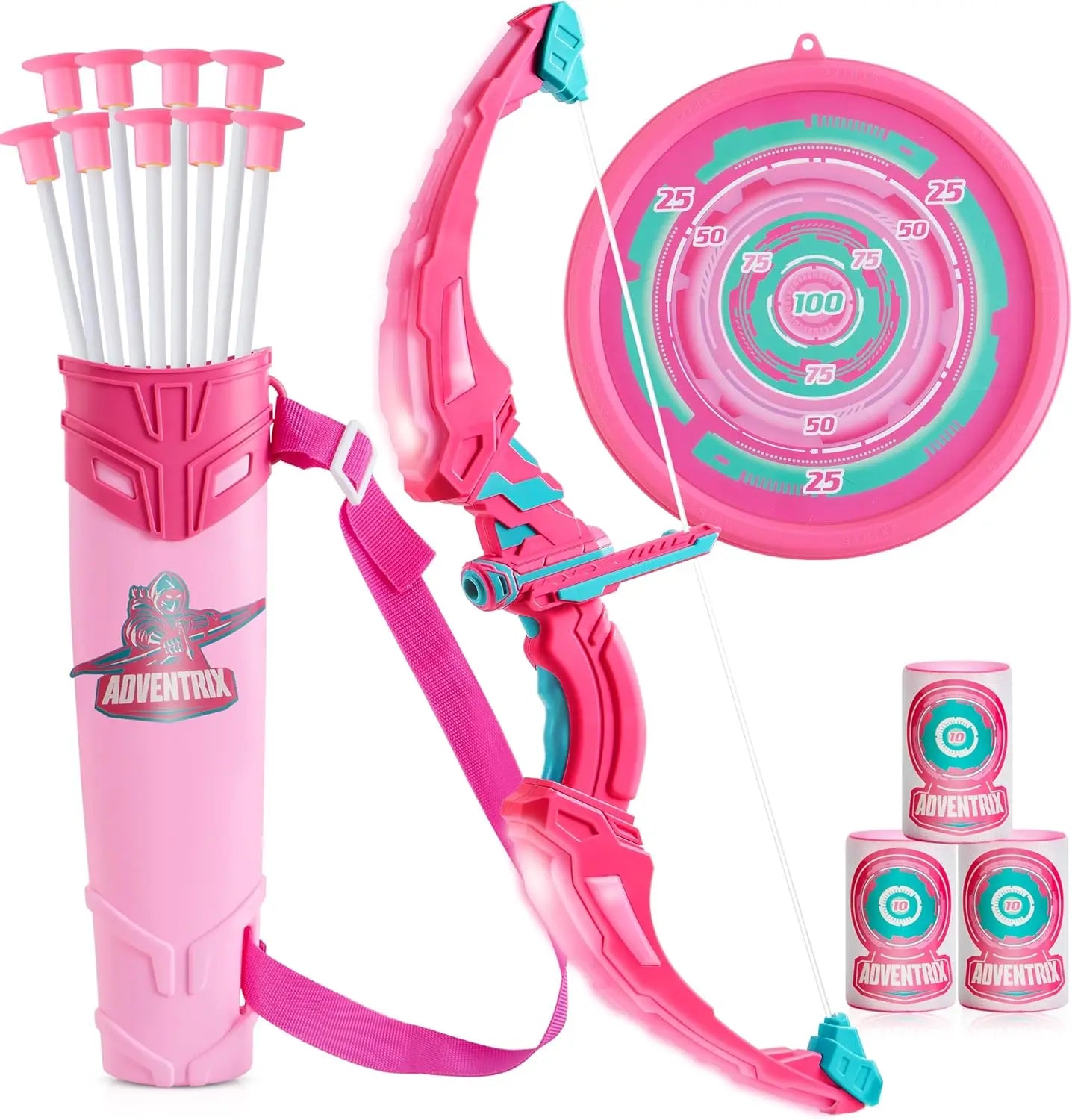 Joyfy Led Light Up Outdoor Bow And Arrow Target Toy