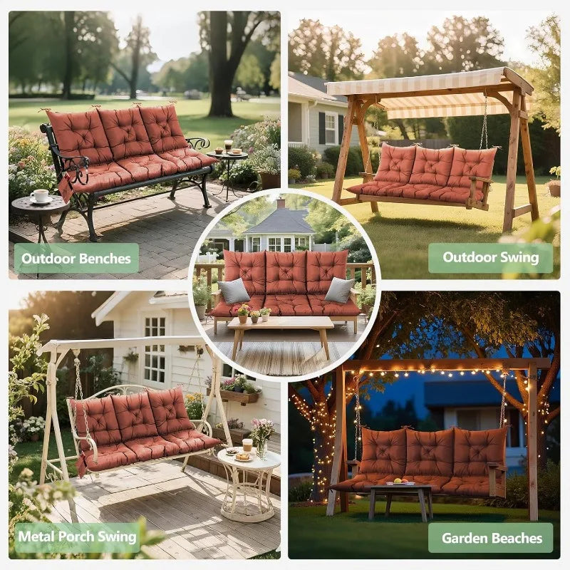 3 Seater Porch Swing Cushion,Thick Cushion Patio Swing Furniture 3-Person Outdoor Furniture