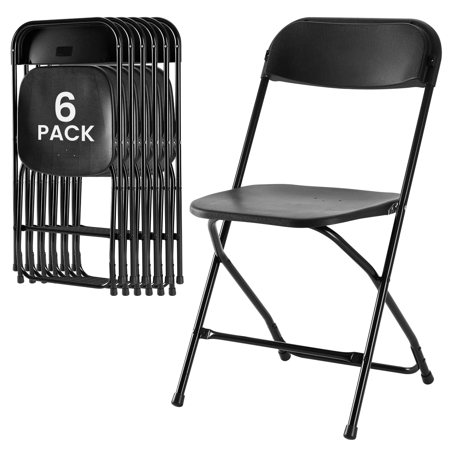 MCQ Foldable Office Chair 4/6 Pack Ergonomic Metal Frame Soft Cushion Lumbar Support Heavy Capacity 330LB For Home Office