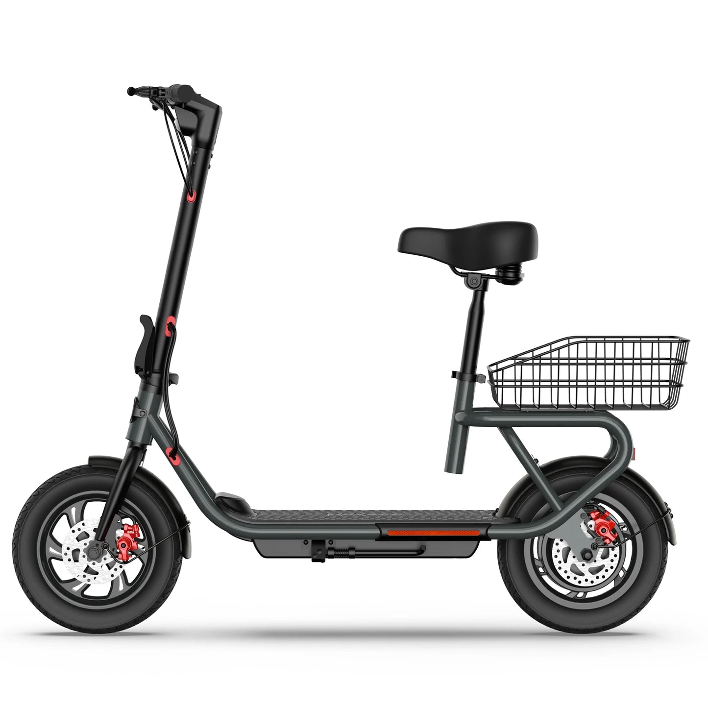 SISIGAD C10 600W Electric Bicycle, 19MPH top speed, 20-mile range, with seat, shock absorbers, folding design, and dual brakes.