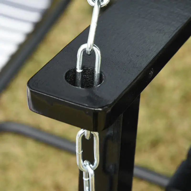 Sturdy Fir Wood Porch Swing With Chains For Garden Use