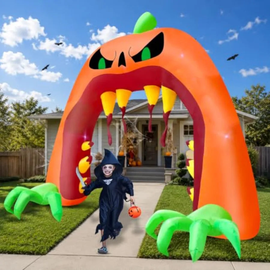MDNG Halloween Pumpkin Archway Inflatable Decoration With Built In Fan