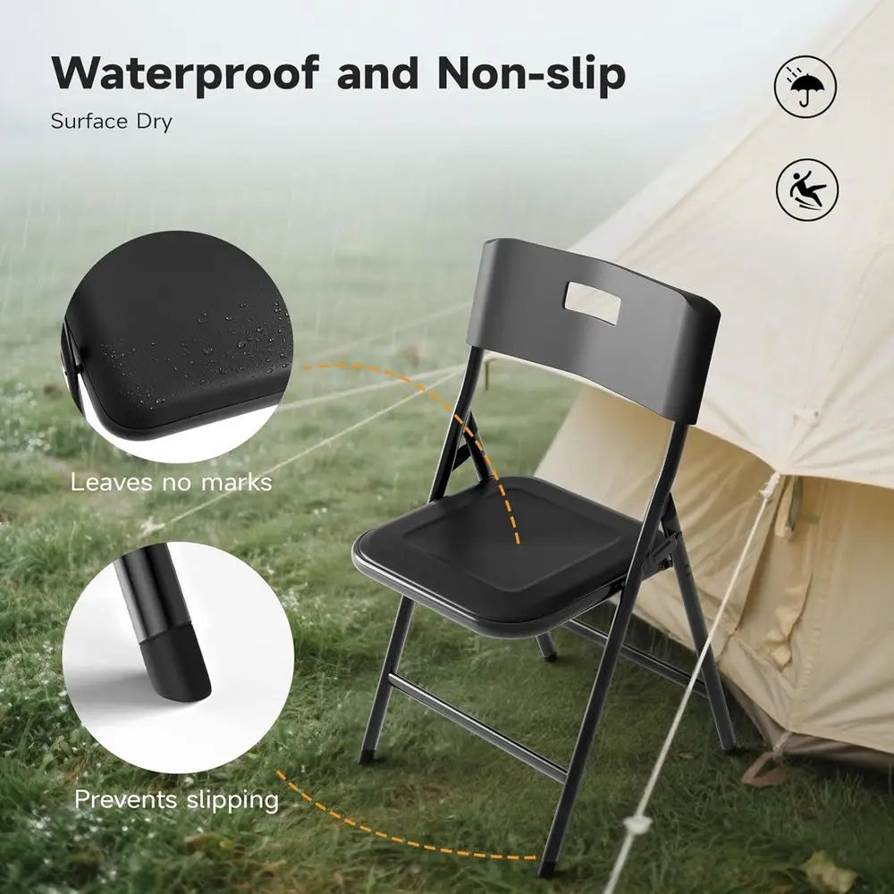 Portable Folding Card Table and Stackable Chairs Set, 34 Square Table with 330lbs Chairs, Ideal for Outdoors, Picnics, Parties,