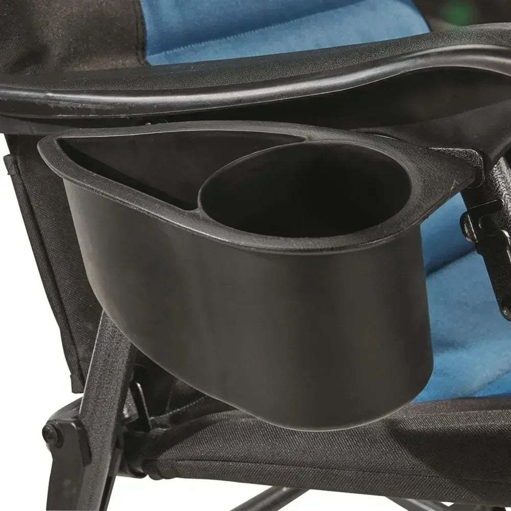 Heavy-Duty Portable Outdoor Rocking Chair, 500 lbs Capacity, Blue/Black