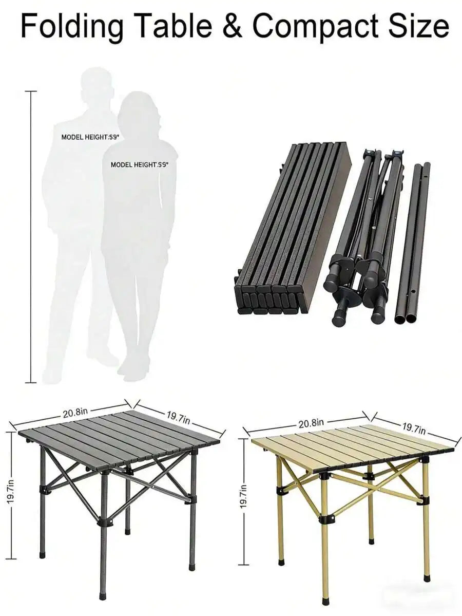 Portable Aluminum Folding Table With Storage Bag For Camping