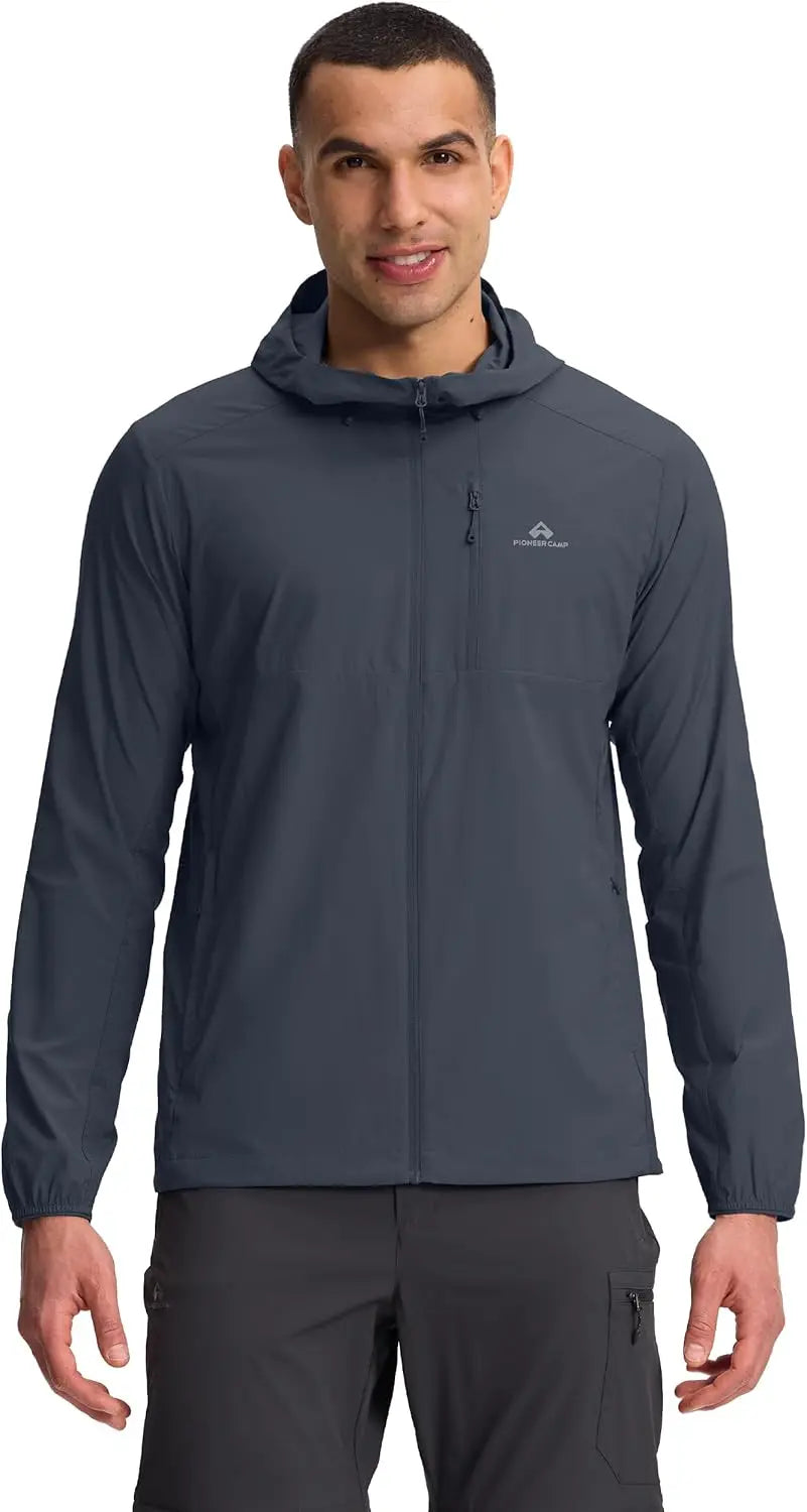 Pioneer Camp Men's UPF 100+ Sun Protection Hoodie Jacket Full Zip Long Sleeve Sun Shirts Lightweight Hiking Fishing Outdoor