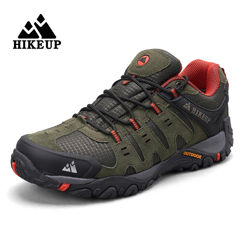 HIKEUP Men's Hiking Shoes Suede Leather Outdoor Trekking