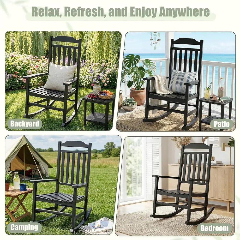 Weather-Resistant Outdoor Rocking Chairs Set For Porches And Patios