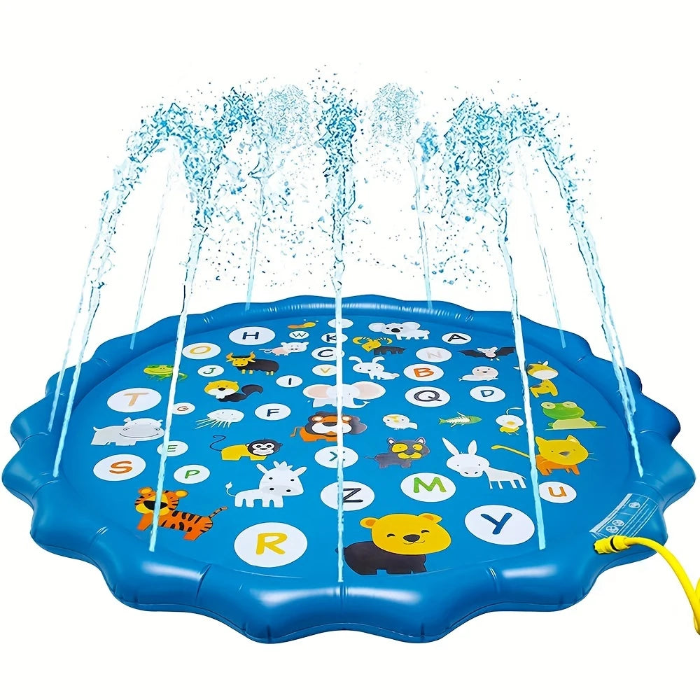 Alphabet Animal Splash Pad With Spray Toys For Backyard Fun