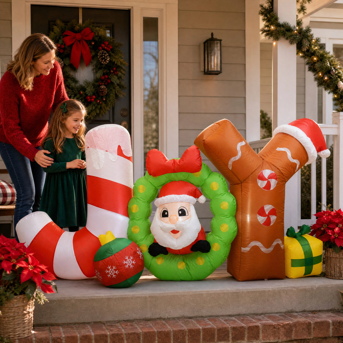 Lighted Christmas Inflatable Joy Sign Outdoor Yard Holiday Party Decor
