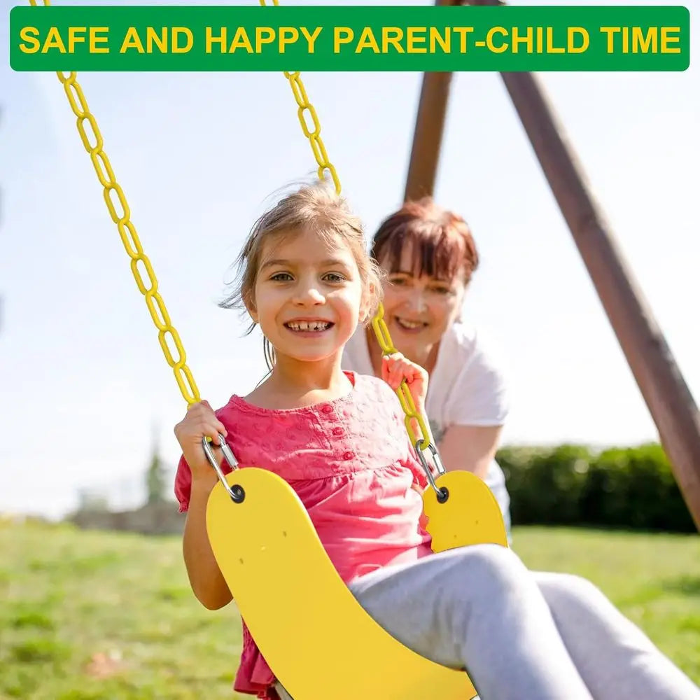 Plastic Swing Set with 66 Rust-Resistant Chains, Holds up to 250 lbs, Ideal for Outdoor Play Areas