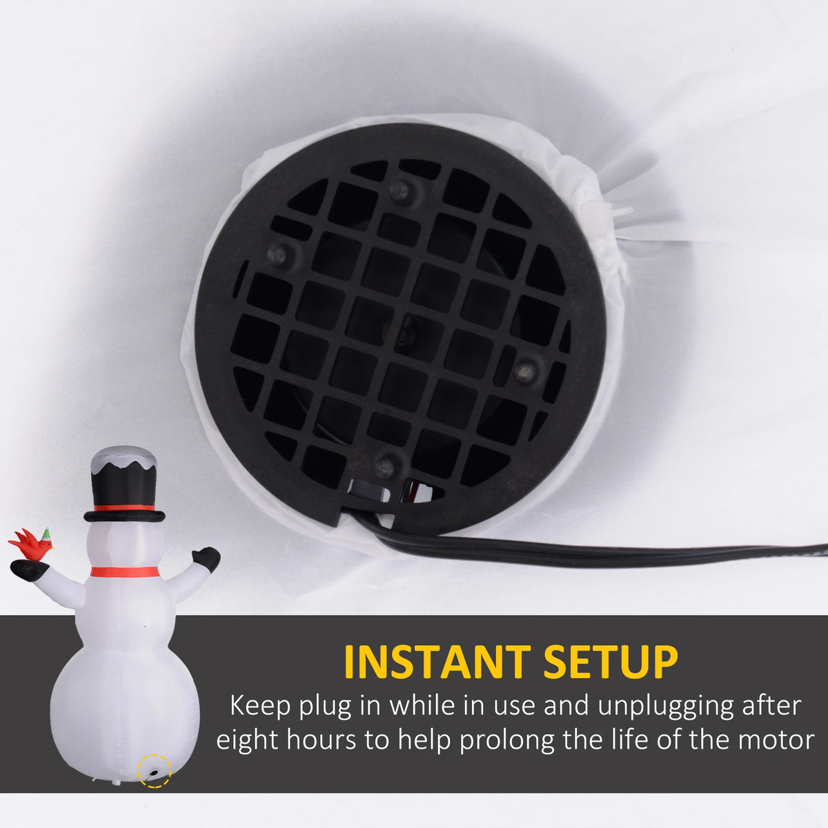 Outsunny Christmas Decorative Inflatable Snowman With Led Lights
