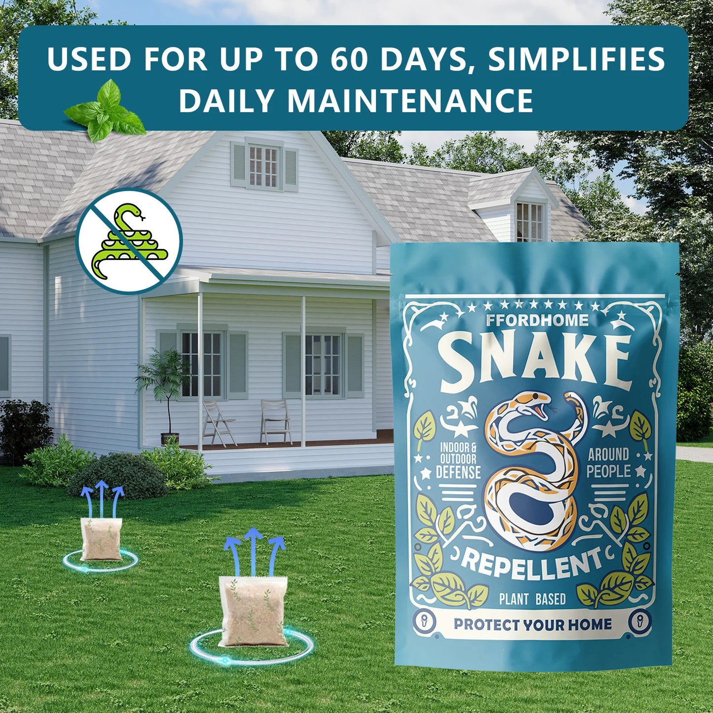 Snake Repellent Sachets Outdoor Yard Deterrent Safe for Pets