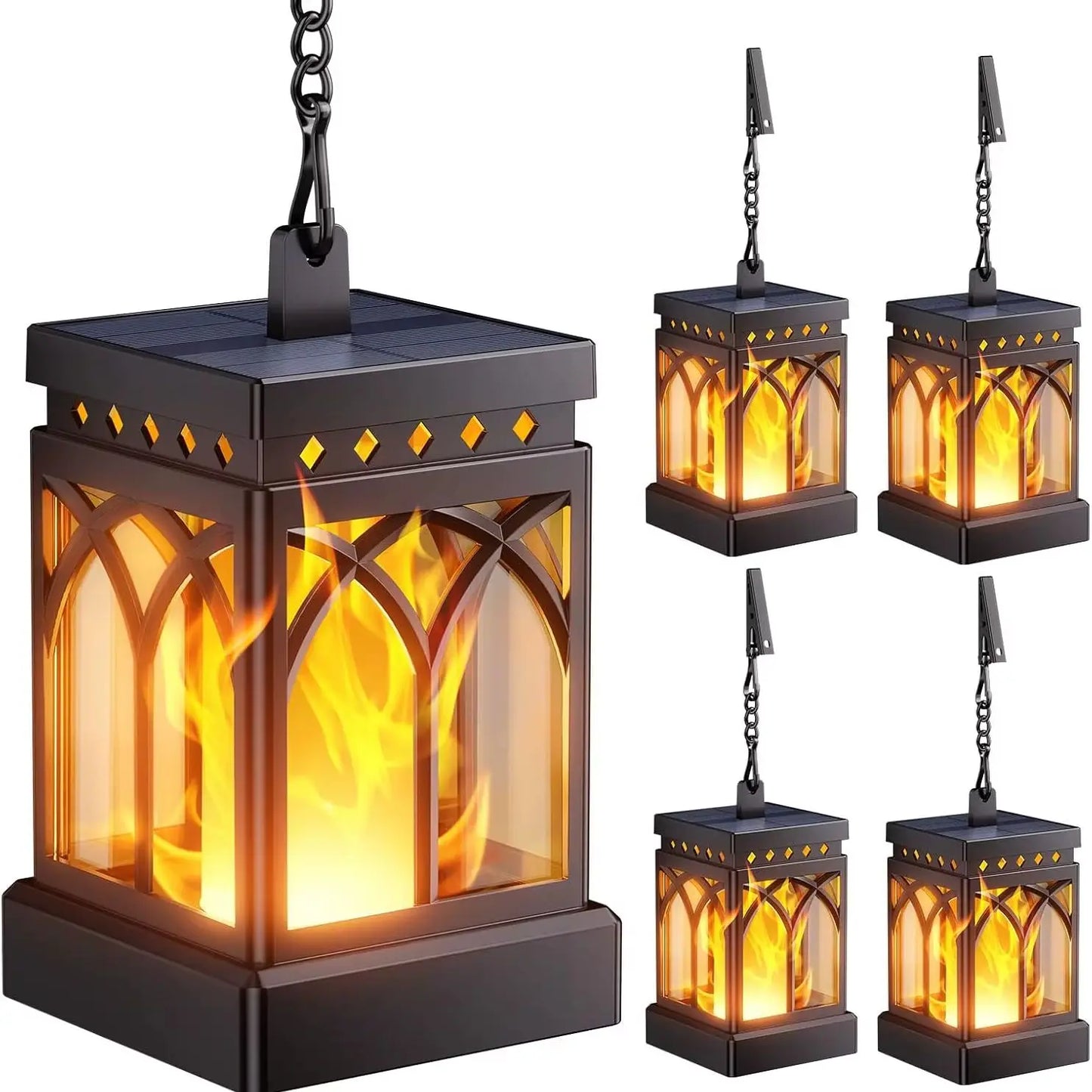 Solar Lanterns Outdoor Waterproof, Two Modes Hanging Solar Lantern Lights for Outside, Auto ON/Off Lanterns Decorative