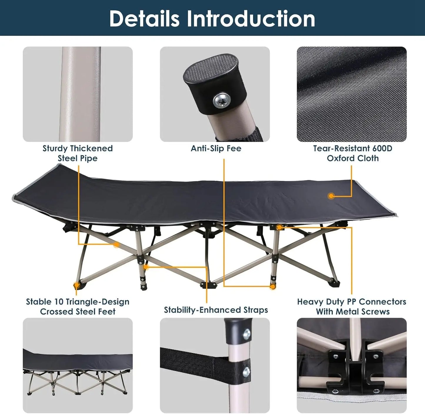 Foldable Portable Outdoor Bed Lounge Chair With Pearl Foam Mattress