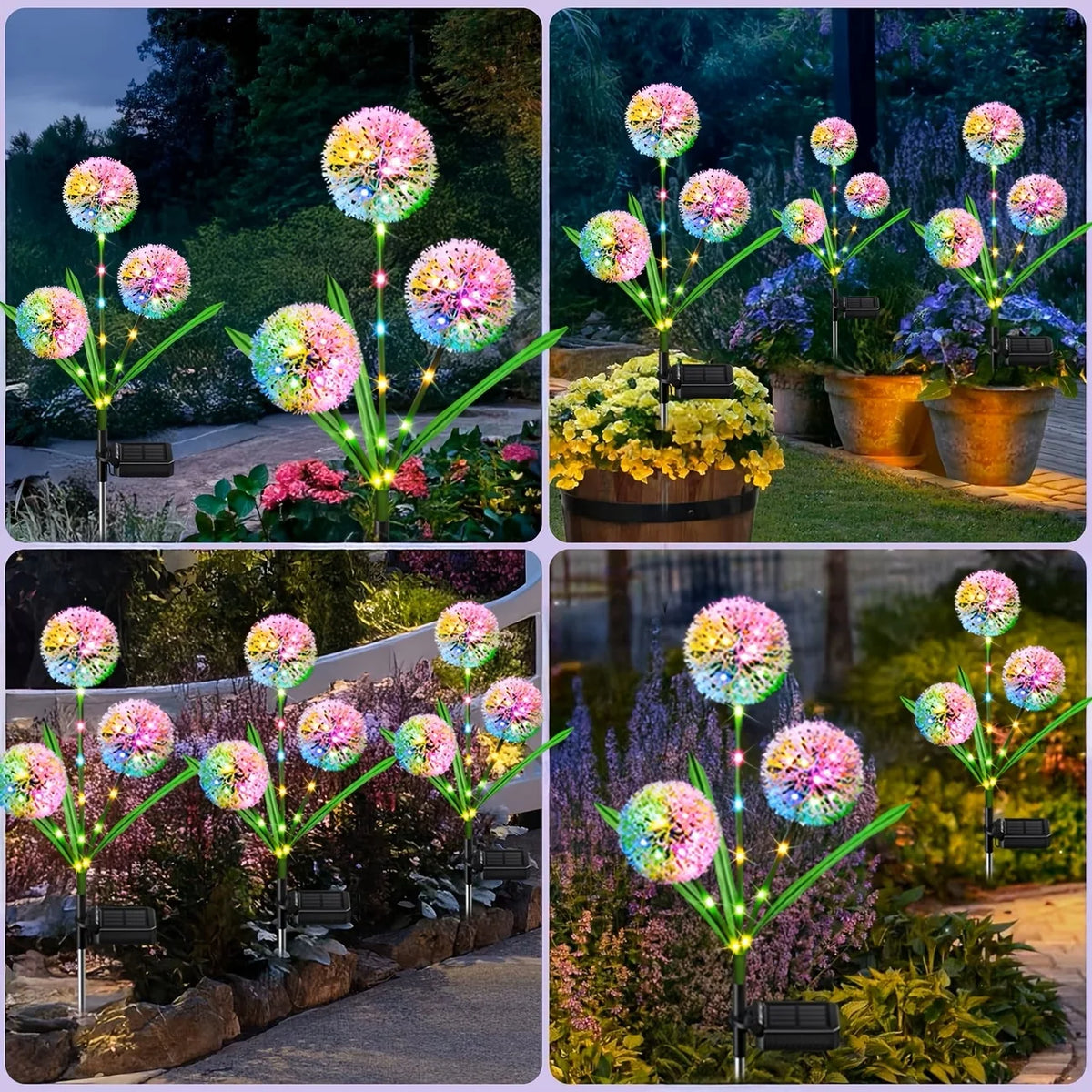 Solar LED Dandelion Ground Light For Outdoor Garden And Yard
