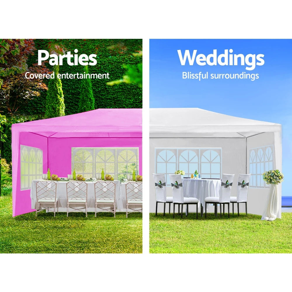 10x30FT Pink Wedding Party Canopy Tent with 8 Removable Sidewalls, Waterproof Outdoor Gazebo Event Shelter for Weddings, Birthda