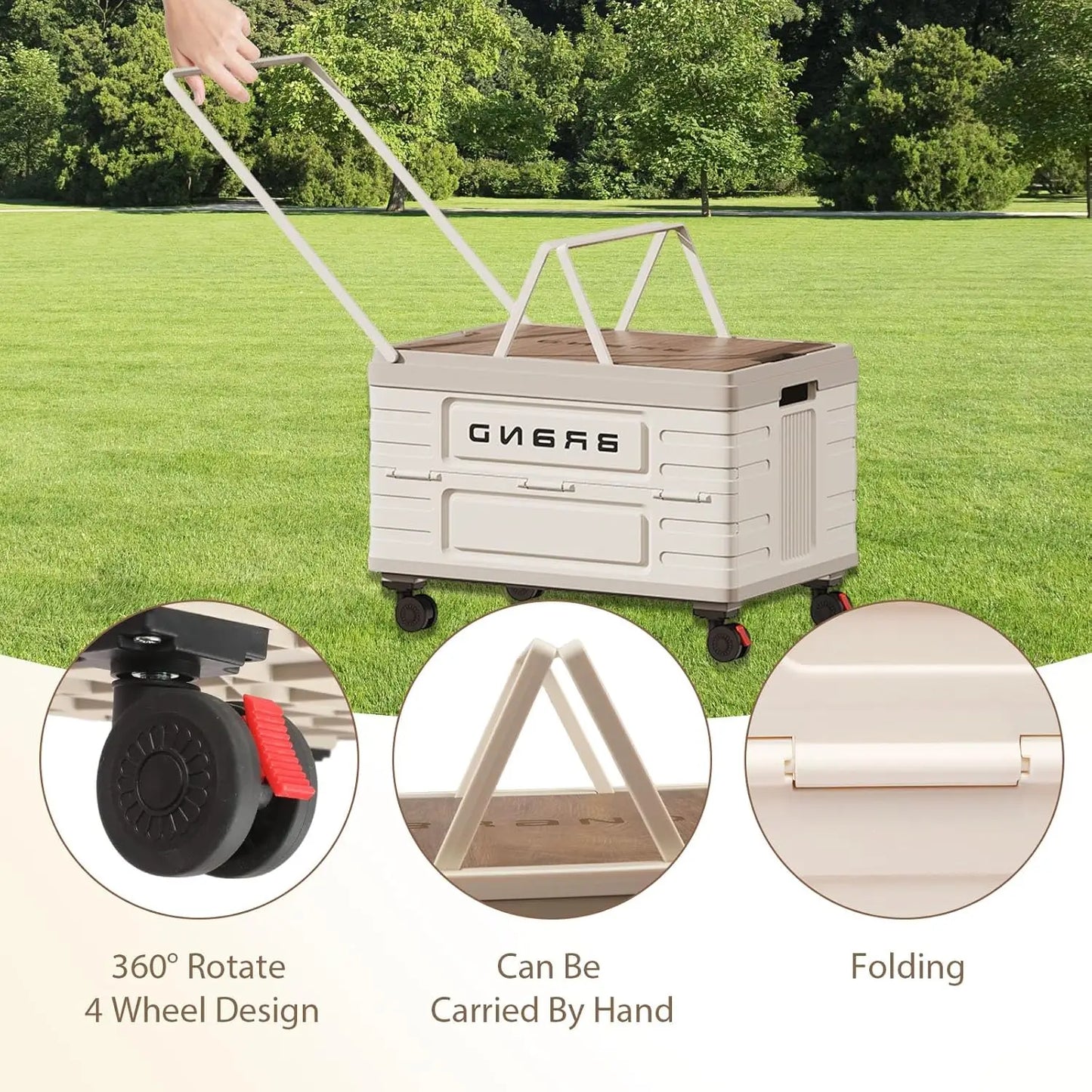 Universal 360 Degree Rotating Foldable Storage Cart Heavy Duty Organizer