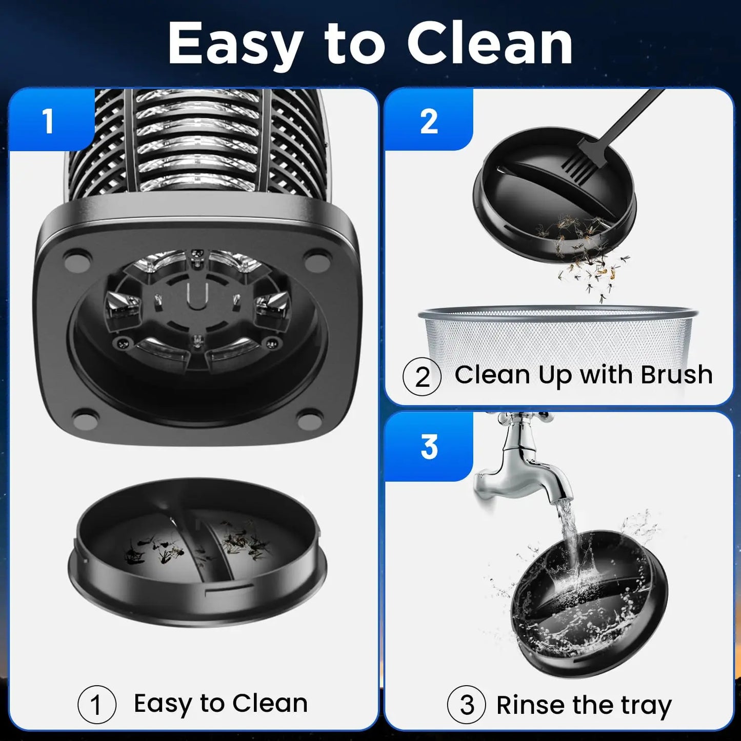 Solar Outdoor Bug Zapper For Mosquitoes Portable Rechargeable
