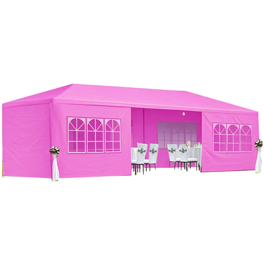Pink Wedding Canopy Tent With 8 Removable Sidewalls