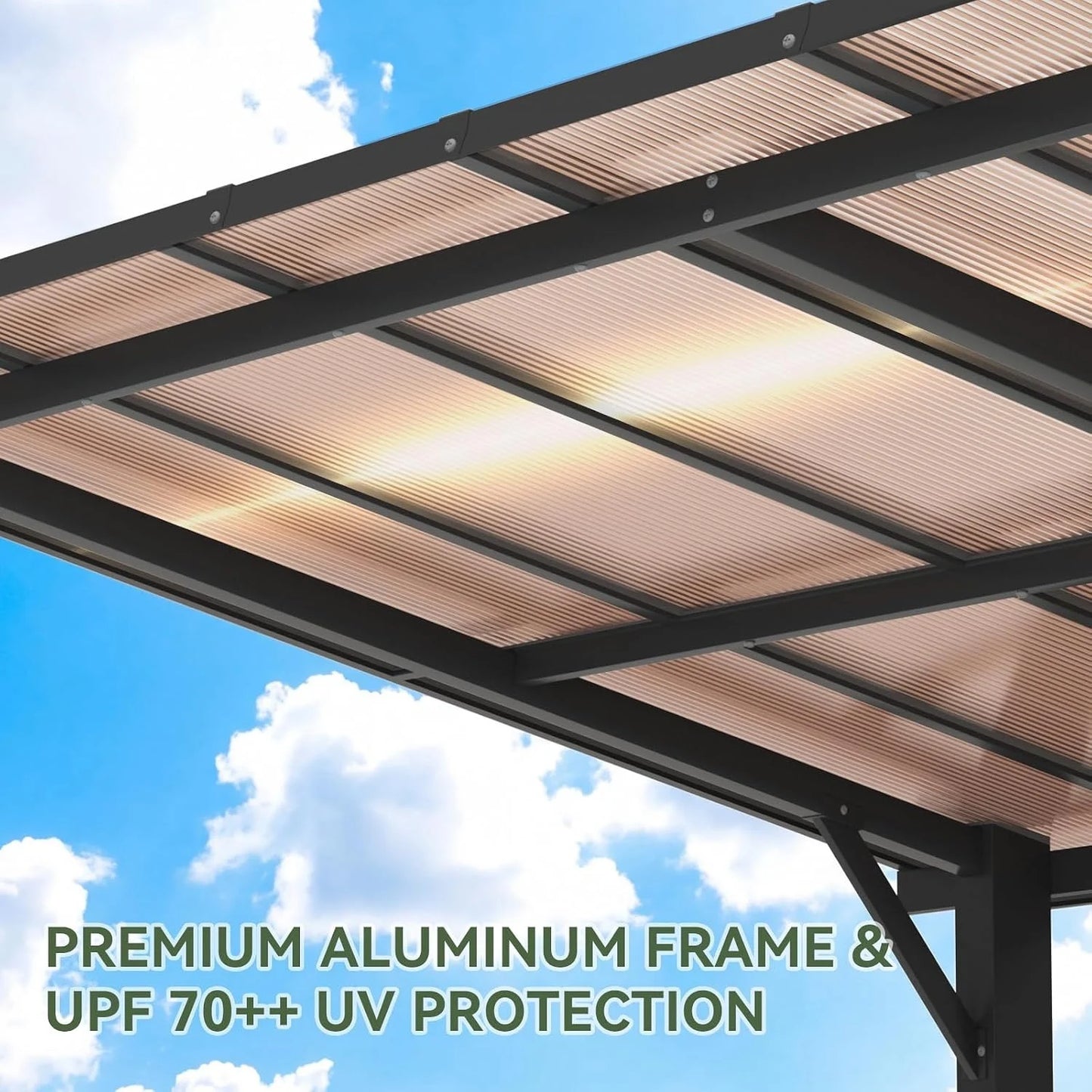Aoxun 8x10ft Hard Top Gazebo Freestanding Metal Pergola With 4.72 Inch Thick Support Posts Heavy Duty Outdoor Carport Shelter For Patio Backyard