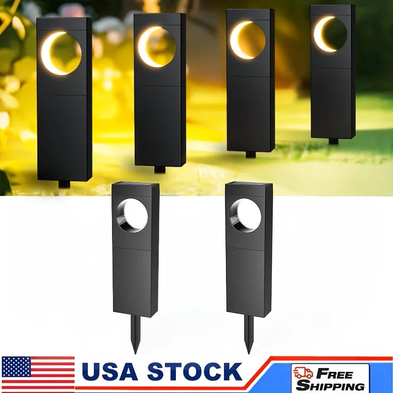 Solar Pathway Lights Outdoor Waterproof Bright Moon Auto On/Off Garden Light for Yard Patio Porch Lawn Outside Decor Lighting