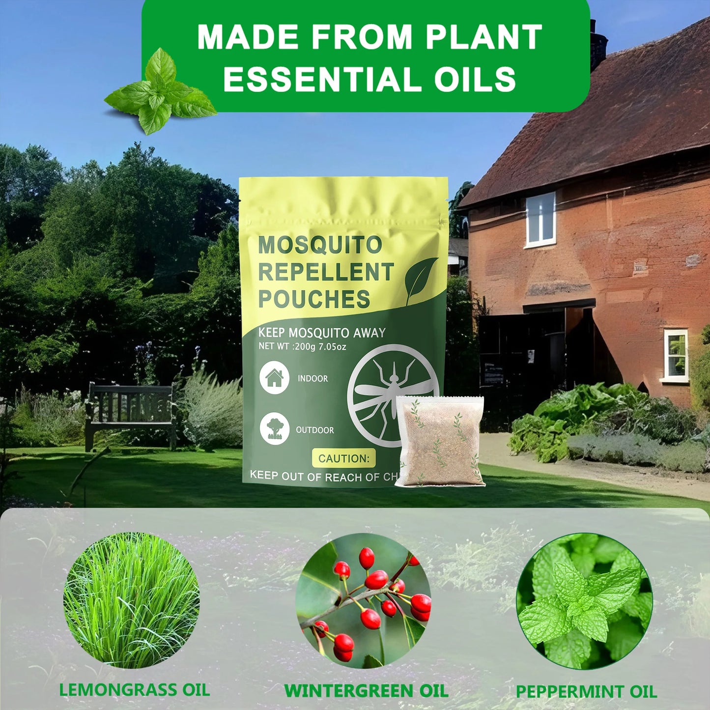 Natural Mosquito Repellent Sachets 10-Pack For Indoor Outdoor Use