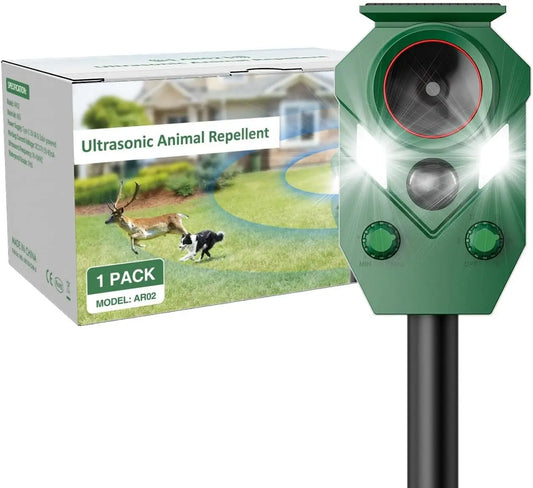 Solar Animal Repeller With Motion Sensor Flashing Lights