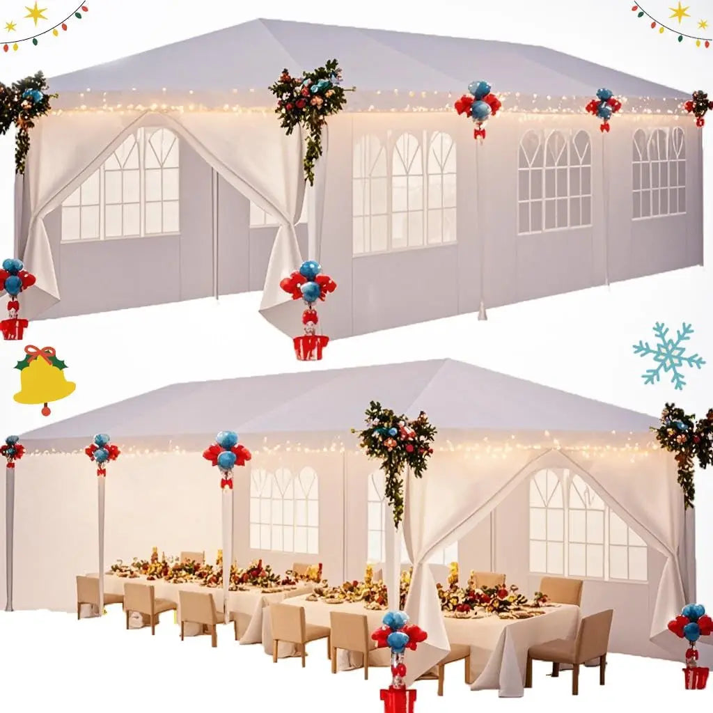 10'x20' Heavy Duty Waterproof Anti-UV Carport Car Canopy Outdoor Gazebo With Removable Sidewalls Commercial Party Tent for Wedding BBQ Outdoor Events