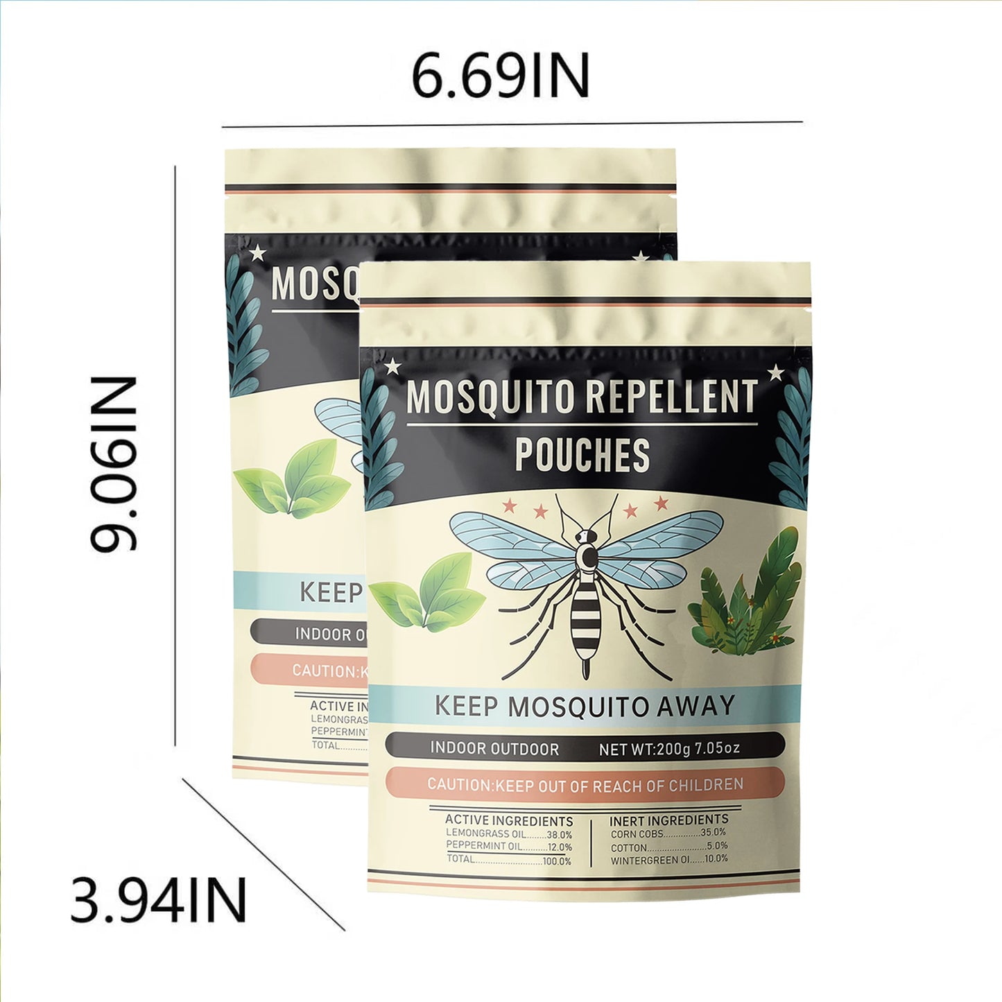 Plant Based Mosquito Repellent Sachets Outdoor Use 20 Pack