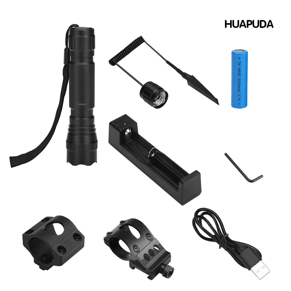 Tactical 1200 Lumen LED Flashlight with Picatinny Rail Mount