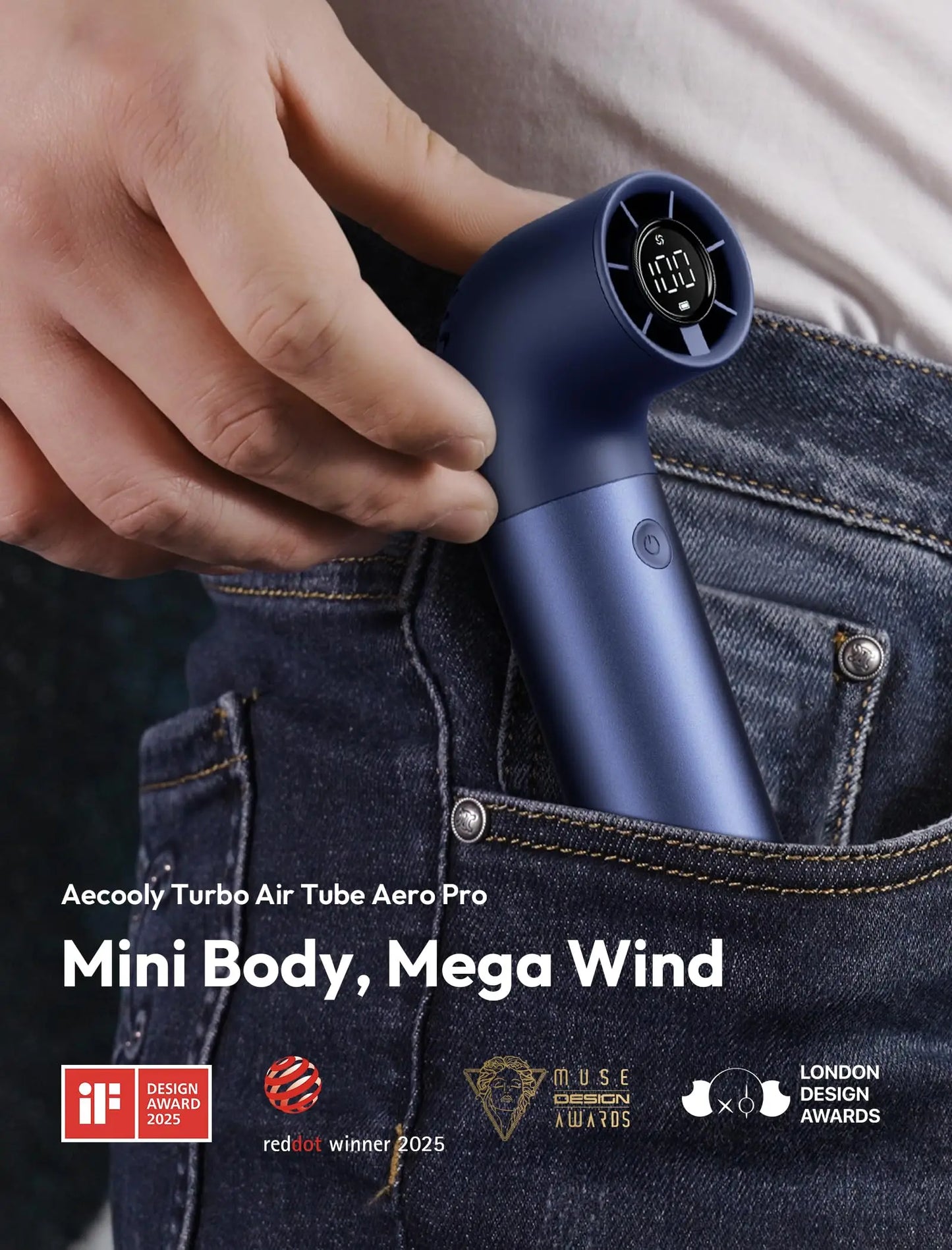1 PC Random Color Portable Handheld Fan, Powerful Turbo Mini Fan, 19000 RPM High Speed Aero Ultra, 15H Max Cooling Time, 7 Speeds Aluminum Case, Pocket Rechargeable Personal Small Travel GIfts for Women-Green