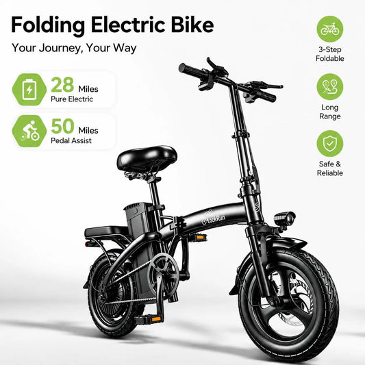 LOOKRUN 600W Foldable Seat Electric Mountain Bike forAdults, 48V 15Ah Battery, 26-Inch Wheels, Dual HybridSystem, Off-Road Sport & Outdoor Cycling Bike