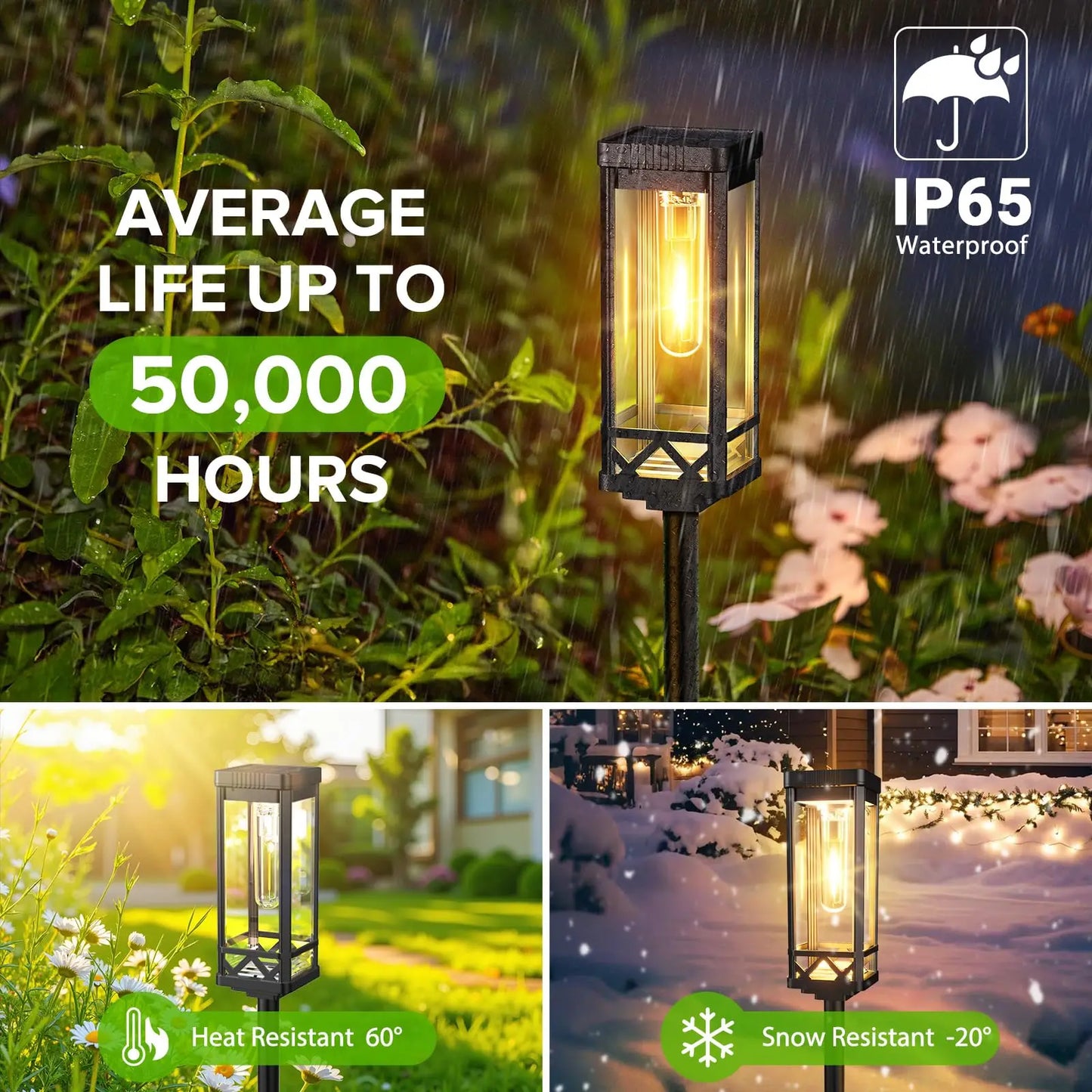 Solar Pathway Lights Outside Waterproof Walkway Light Solar Powered Landscape Lights for Driveway Lawn Patio Sidewalk Yard