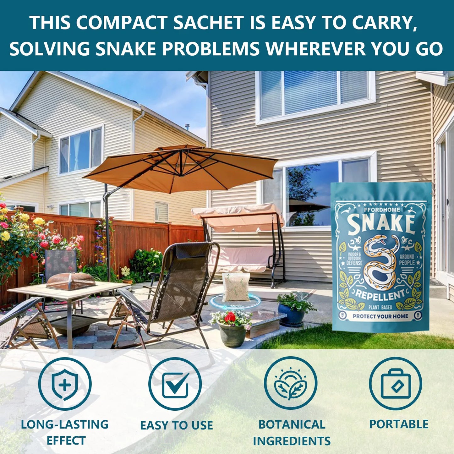 Snake Repellent Sachets Outdoor Yard Deterrent Safe for Pets