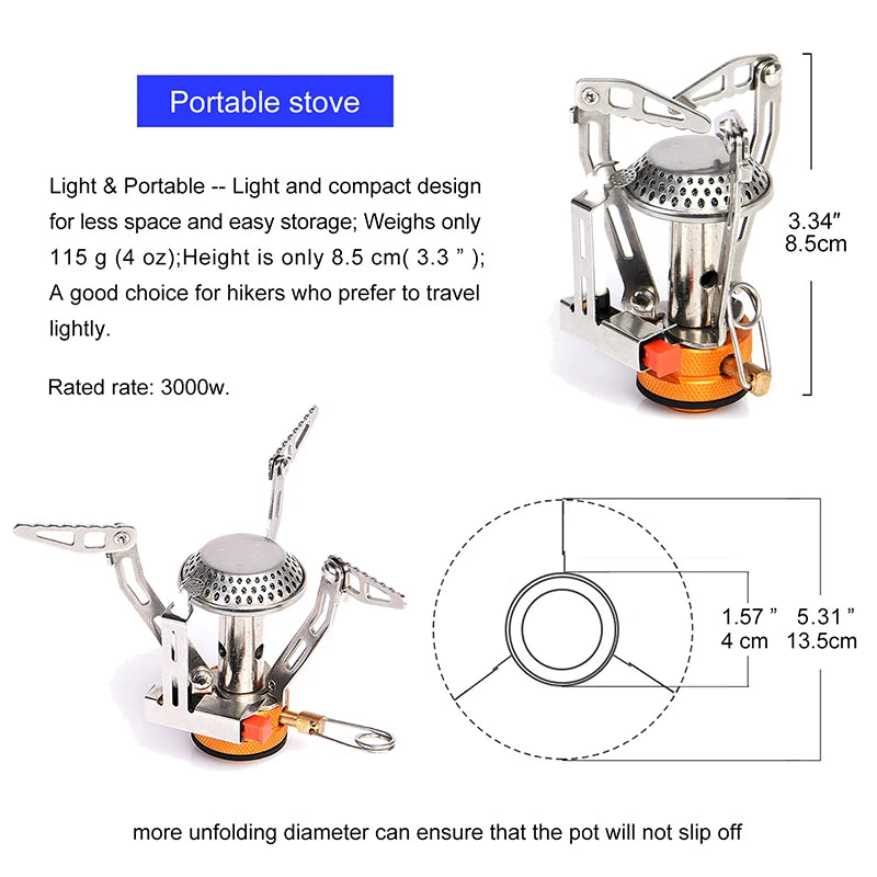 Widesea Camping Cookware Set Outdoor Tableware Pot Stove Cup