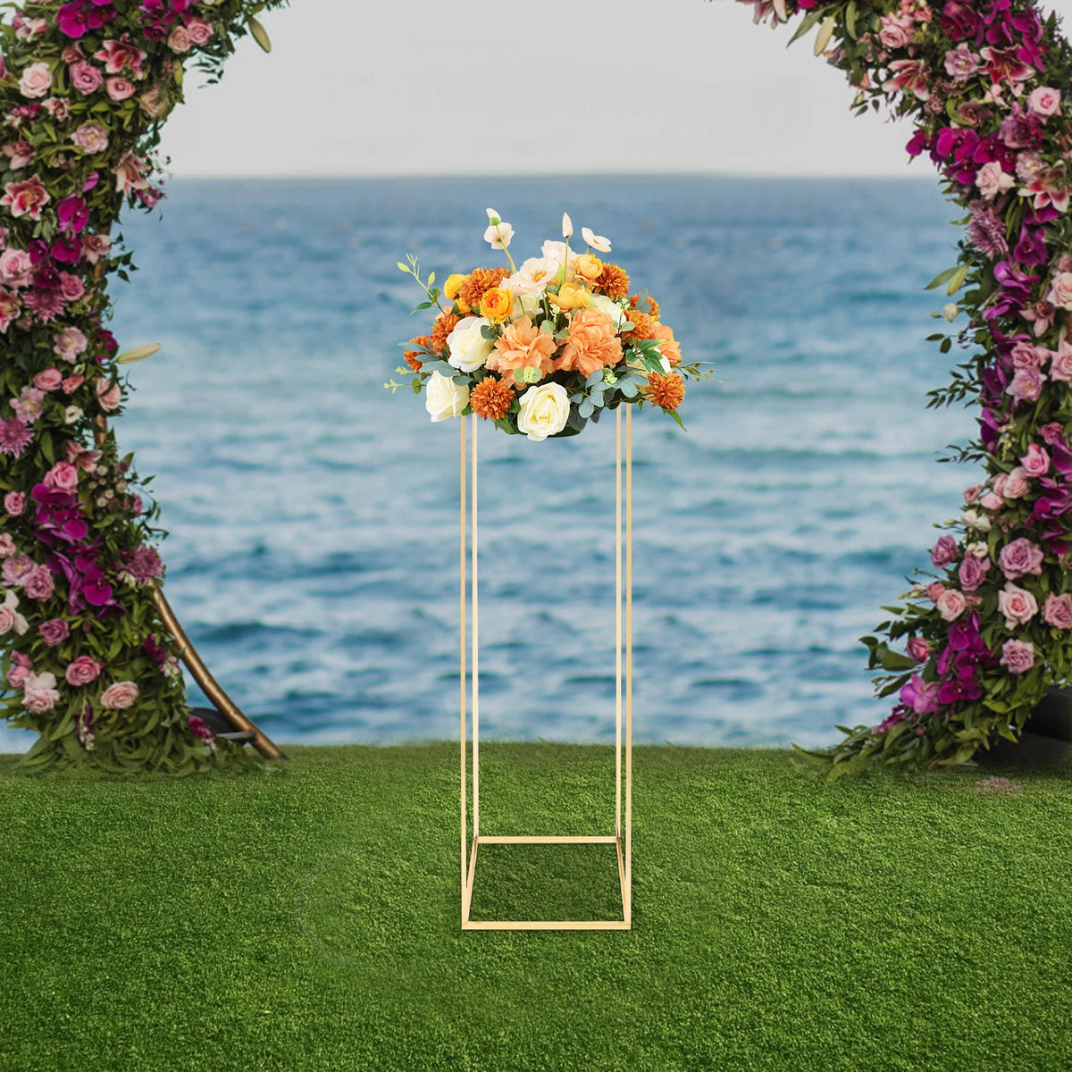 Modern Metal Floral Centerpiece Stand for Weddings and Banquets