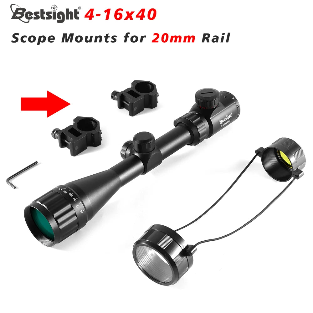 Nabila 4 16x40 AOEG Rifle Scope With Red Green Illuminated Dot